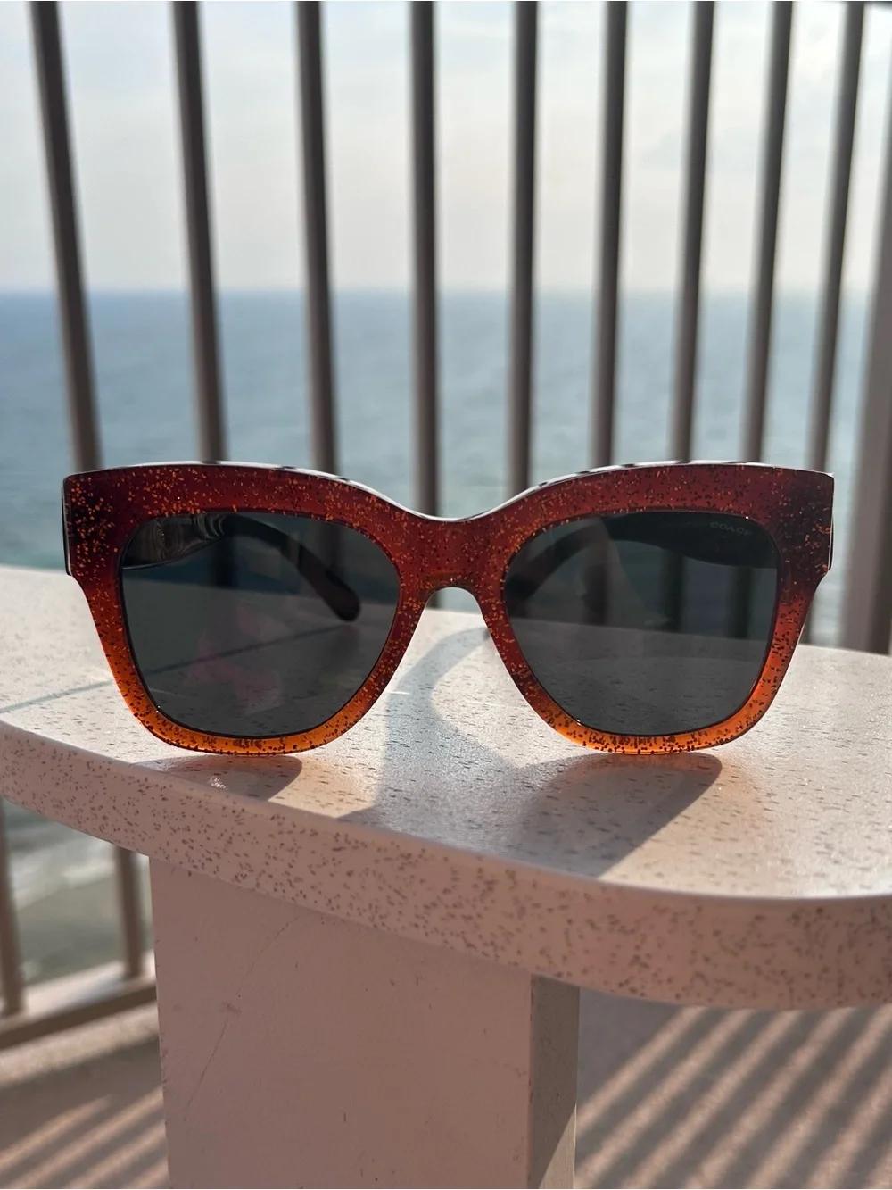 Coach Amber Saddle Glitter Sunglasses